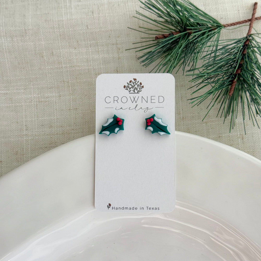 Holly Studs (Green)